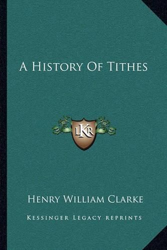 Cover image for A History of Tithes