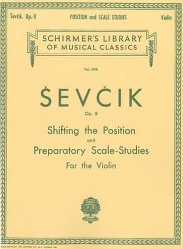 Cover image for Shifting the Position: And Preparatory Scale Studies, Op. 8