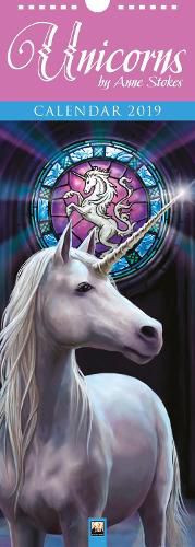 Cover image for Anne Stokes Unicorns Slim Calendar 2019 (Art Calendar)