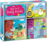 Cover image for My First Baby Books: Three Adorable Books in One Box: Bath Book, Cloth Book, Buggy Book