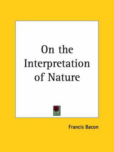 Cover image for On the Interpretation of Nature