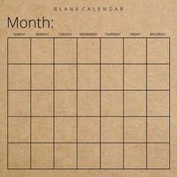 Cover image for Blank Calendar: Kraft Brown Paper, Undated Planner for Organizing, Tasks, Goals, Scheduling, DIY Calendar Book