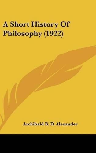 Cover image for A Short History of Philosophy (1922)