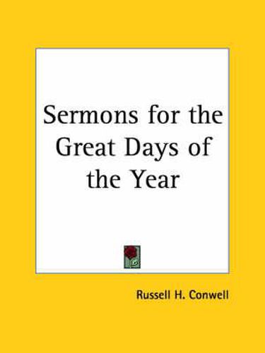 Cover image for Sermons for the Great Days of the Year (1922)