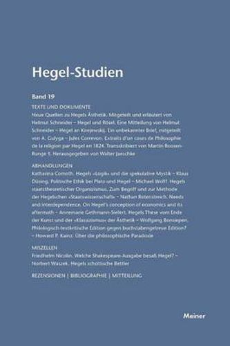 Hegel-Studien / Hegel-Studien Band 19 (1984)