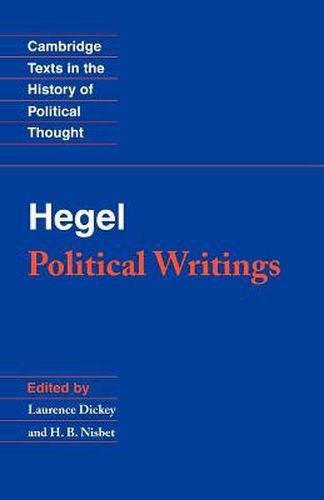 Cover image for Hegel: Political Writings