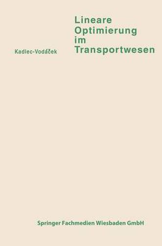 Cover image for Lineare Optimierung Im Transportwesen