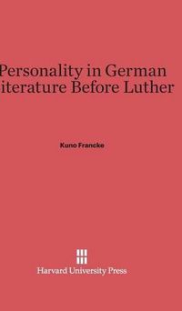 Cover image for Personality in German Literature Before Luther