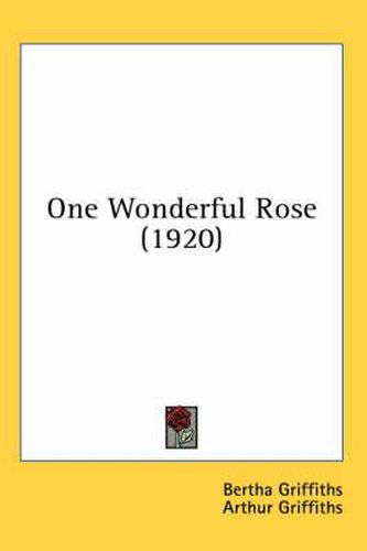 Cover image for One Wonderful Rose (1920)