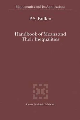 Cover image for Handbook of Means and Their Inequalities