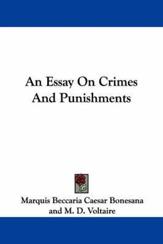 Cover image for An Essay on Crimes and Punishments