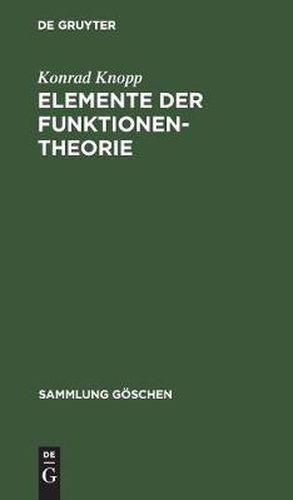 Elemente der Funktionentheorie