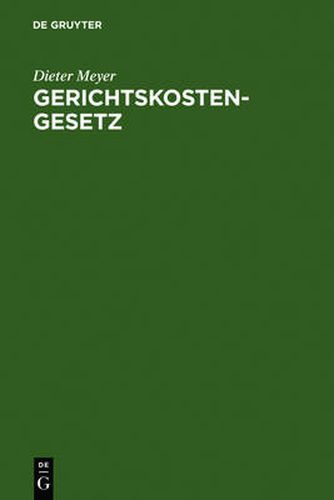 Cover image for Gerichtskostengesetz