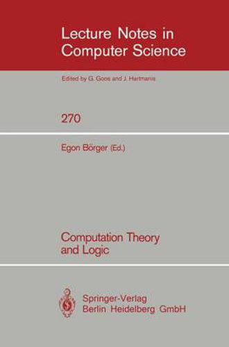 Cover image for Computation Theory and Logic