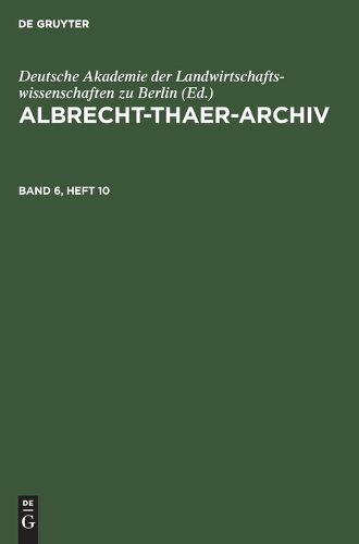 Cover image for Albrecht-Thaer-Archiv