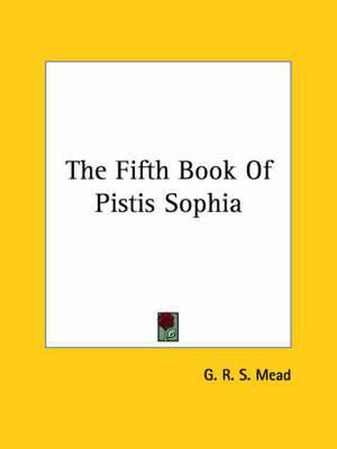 Cover image for The Fifth Book of Pistis Sophia