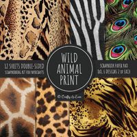 Cover image for Wild Animal Print Scrapbook Paper Pad 8x8 Scrapbooking Kit for Papercrafts, Cardmaking, Printmaking, DIY Crafts, Nature Themed, Designs, Borders, Backgrounds, Patterns