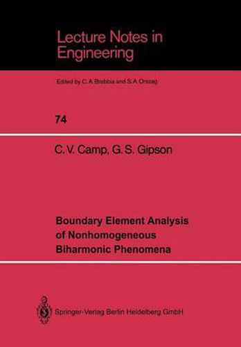 Cover image for Boundary Element Analysis of Nonhomogeneous Biharmonic Phenomena