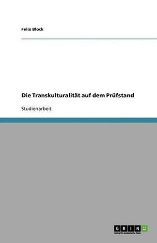 Cover image for Die Transkulturalitat auf dem Prufstand