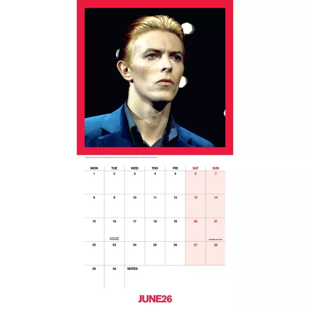 David Bowie Collector's Edition Record Sleeve 2026 Wall Calendar
