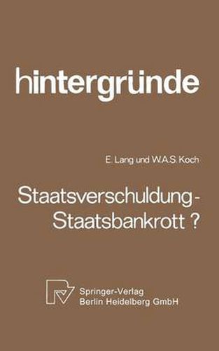 Cover image for Staatsverschuldung -- Staatsbankrott?