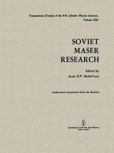 Cover image for Soviet Maser Research