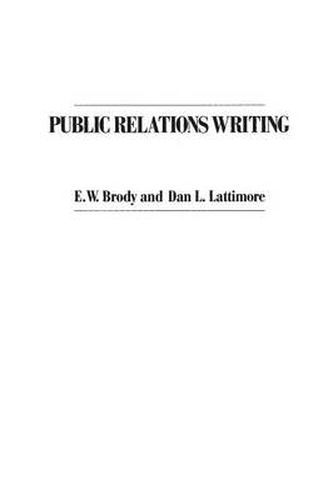 Cover image for Public Relations Writing