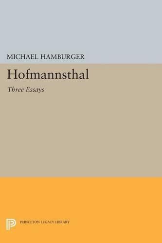 Cover image for Hofmannsthal: Three Essays