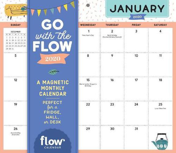 2020 Go with the Flow Magnetic Monthly Calendar