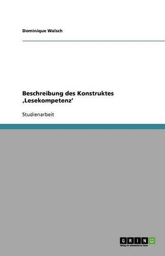 Cover image for Beschreibung des Konstruktes 'Lesekompetenz