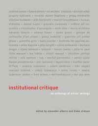 Cover image for Institutional Critique: An Anthology of Artists' Writings