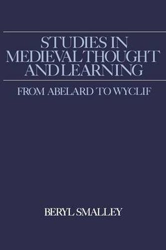 Cover image for Studies in Medieval Thought and Learning From Abelard to Wyclif