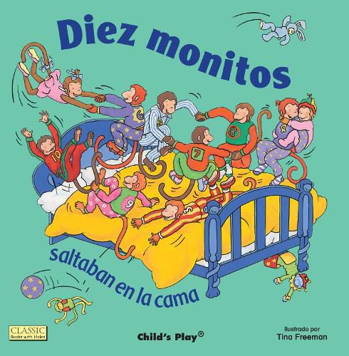 Cover image for Diez Monitos Saltaban en la cama