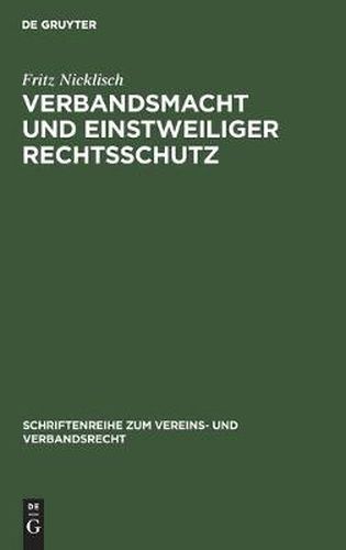Cover image for Verbandsmacht Und Einstweiliger Rechtsschutz