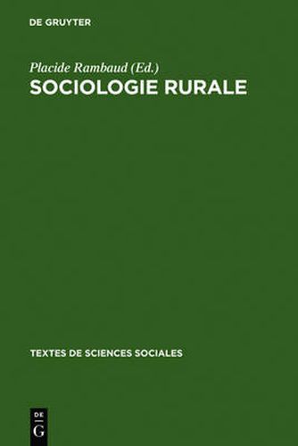 Cover image for Sociologie rurale