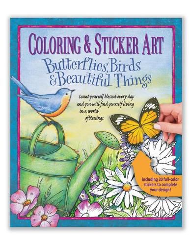 Cover image for Coloring & Sticker Art Butterflies, Birds & Beautiful Things