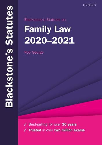 Cover image for Blackstone's Statutes on Family Law 2020-2021