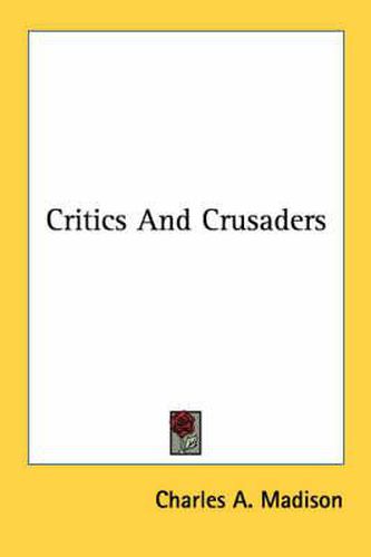 Cover image for Critics and Crusaders