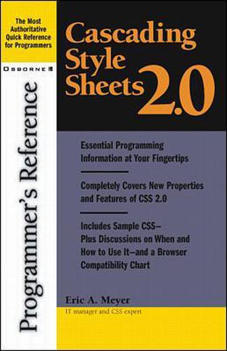 Cover image for Cascading Style Sheets 2.0 Programmer's Reference