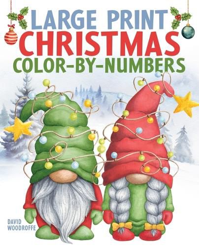 Cover image for Large Print Christmas Color-By-Numbers