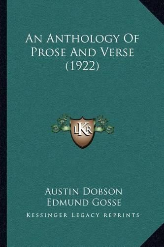 Cover image for An Anthology of Prose and Verse (1922)