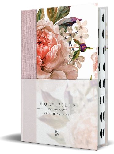 Cover image for KJV Holy Bible, Large Print Medium format, Pink Cloth Hardcover w/Thumb Index and Ribbon Marker, Red Letter