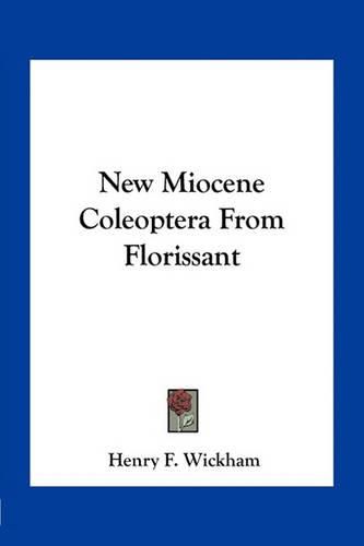 Cover image for New Miocene Coleoptera from Florissant