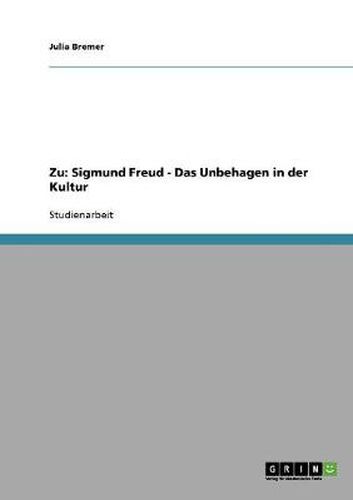 Cover image for Zu: Sigmund Freud - Das Unbehagen in der Kultur