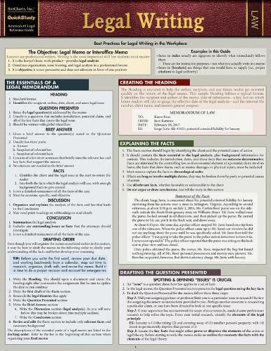 Cover image for Legal Writing: QuickStudy Laminated Reference Guide