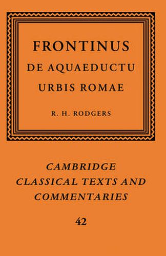 Cover image for Frontinus: De Aquaeductu Urbis Romae