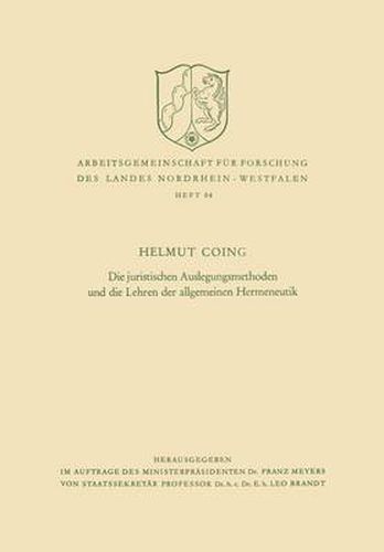 Cover image for Die Juristischen Auslegungsmethoden Und Die Lehren Der Allgemeinen Hermeneutik