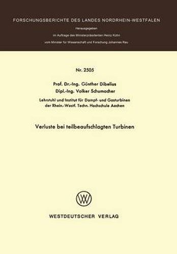 Cover image for Verluste Bei Teilbeaufschlagten Turbinen