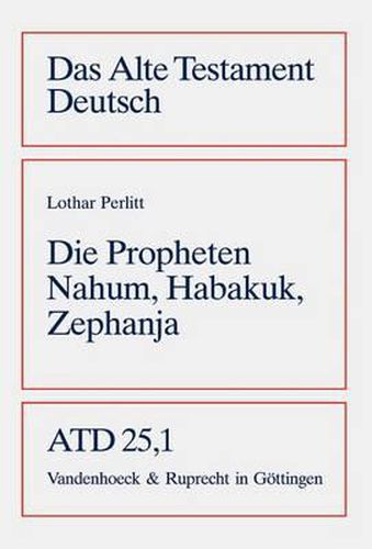 Cover image for Die Propheten Nahum, Habakuk, Zephanja
