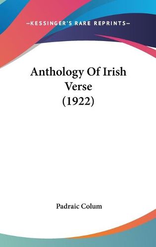 Cover image for Anthology of Irish Verse (1922)